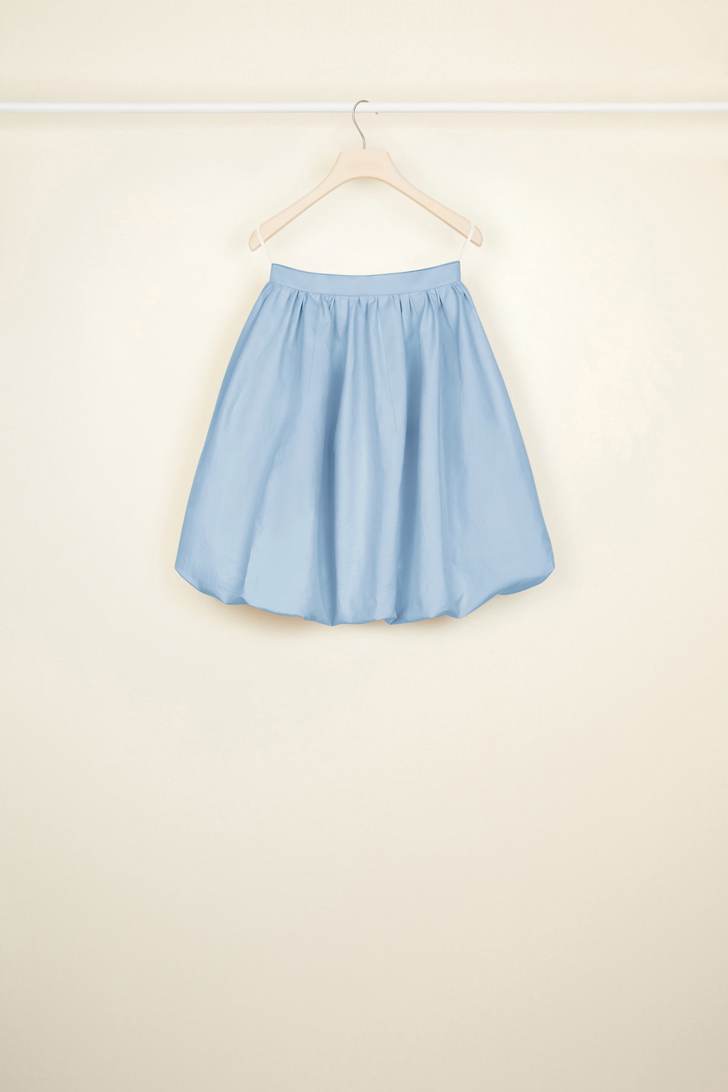 Patou - Cotton bubble skirt - Blueberry - Light as a bubble! Blueberry light blue cotton skirt. Voluminous bubble silhouette. Zip fastening at the back. Pockets at the sides.