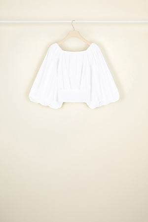 Volume poplin crop top