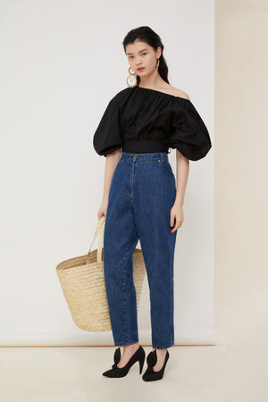 Top corto voluminoso in cotone