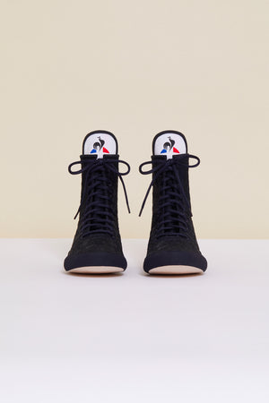 Sneakers alte ricamate - Blu marino