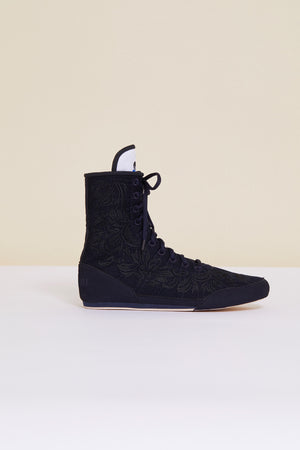 Sneakers alte ricamate - Blu marino