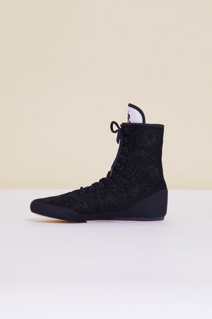 Sneakers alte ricamate - Blu marino