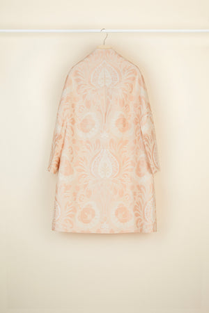 Cappotto oversize in broccato di seta floreale