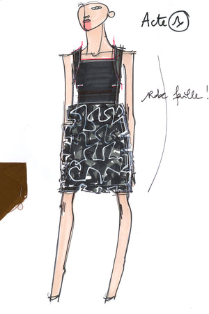 Faille bubble skirt dress