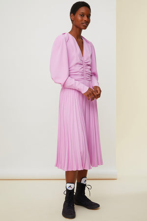 collar pleated dress Anewsta Women Elegant Bowknot Collar Pleated Dress, Suitable For New Year's Eve Maxi Women Outfit