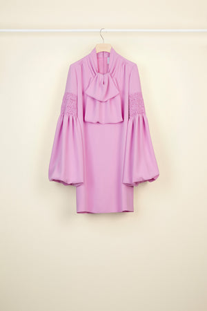 Pussy-bow mini dress