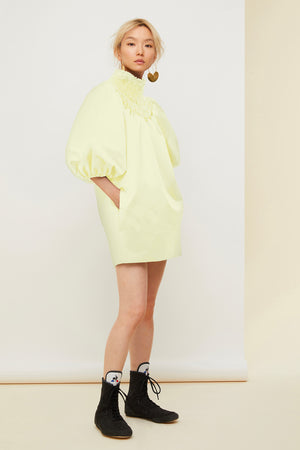 Smock collar satin mini dress