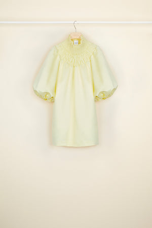 Smock collar satin mini dress