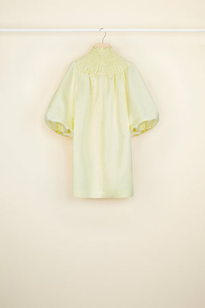 Smock collar satin mini dress