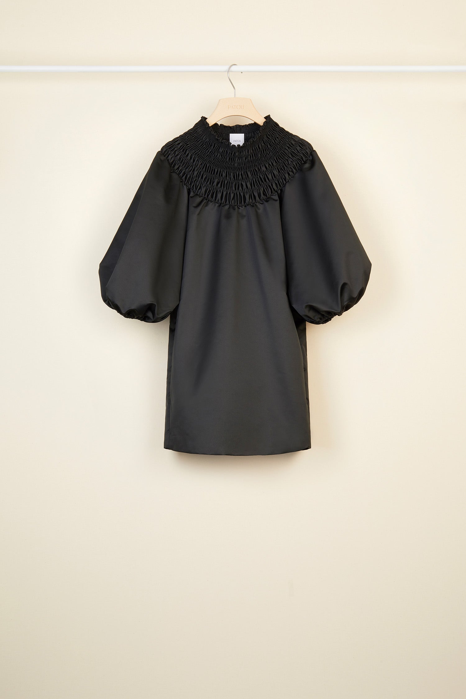 Patou | Smock collar satin mini dress - Black