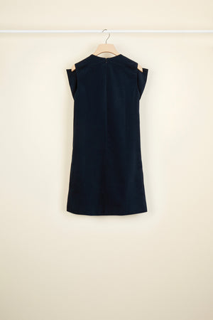 Oversized bow velvet mini dress