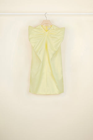 Oversized bow satin mini dress