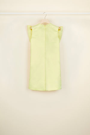 Oversized bow satin mini dress