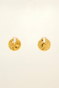 Circular brass earrings
