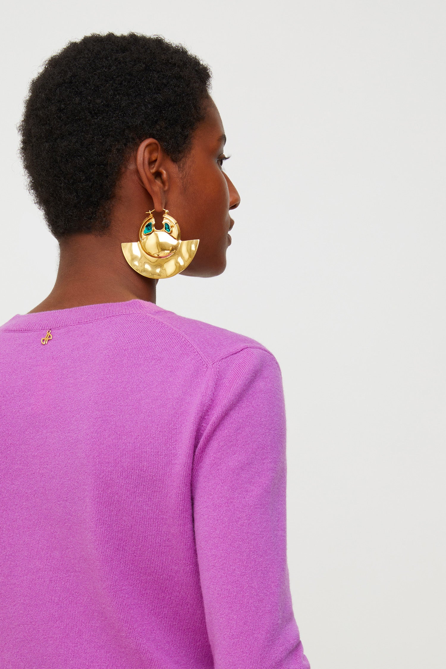 Patou - Malachite and brass earrings - Gold - Malachite punctuates the fan earrings. Gold-plated brass earrings with malachite resin embellishment. Semi-circular fan shape.
