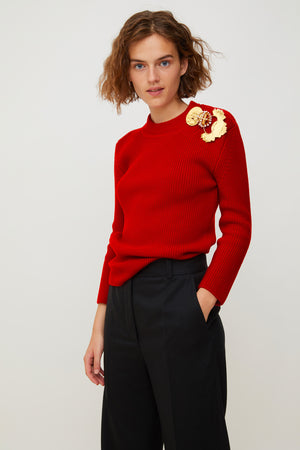 Maglione in lana merino con spille