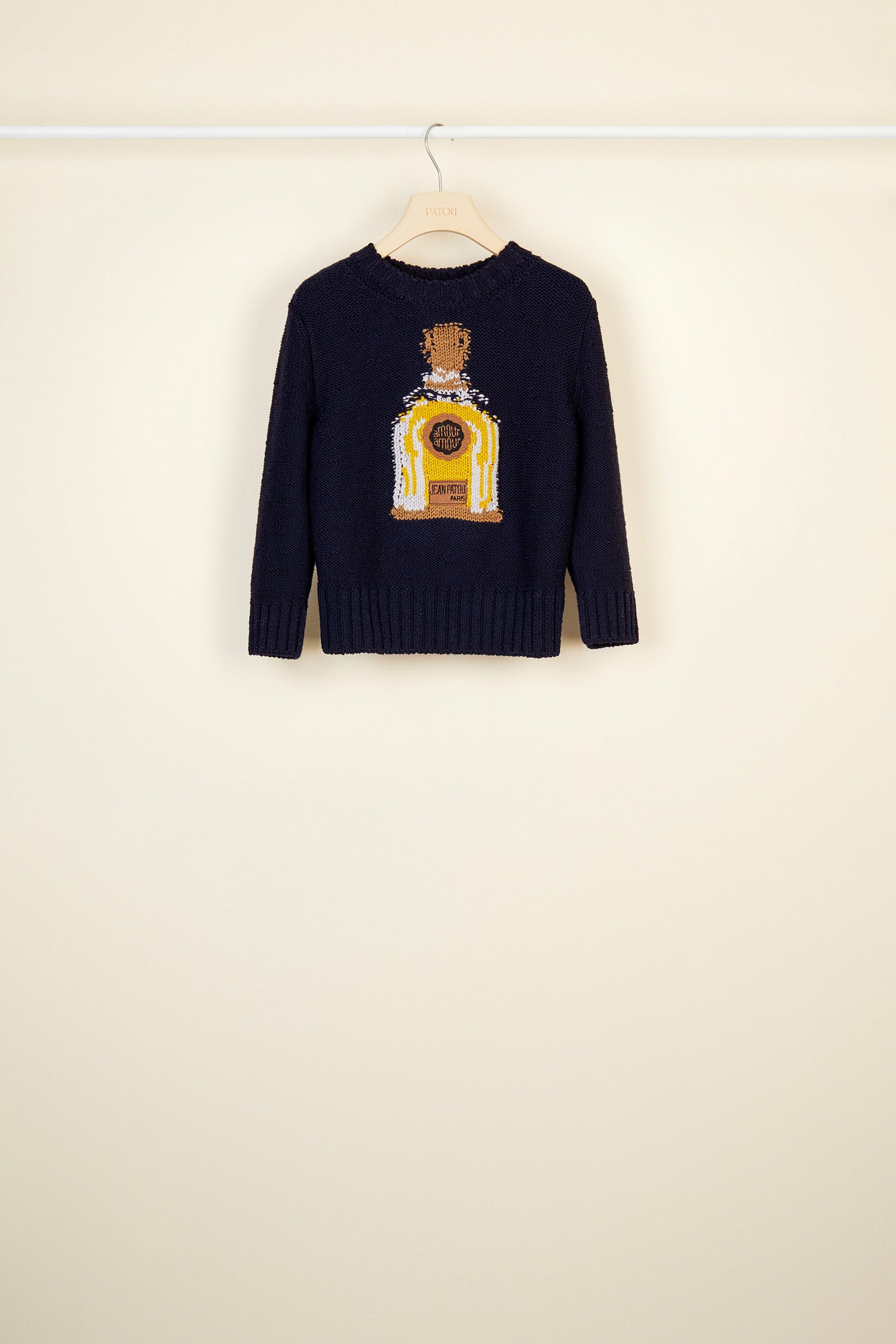 PATOU ネイビー ロゴ入りセーター XS