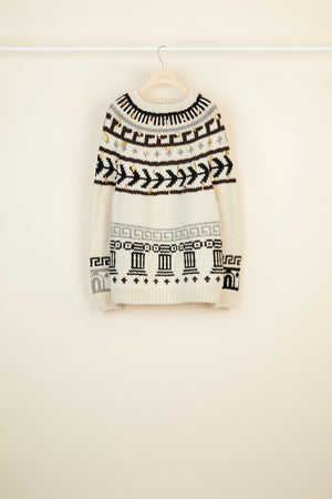 Maglione in lana jacquard con ex-voto