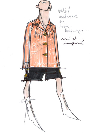 Printed technical fabric jacket