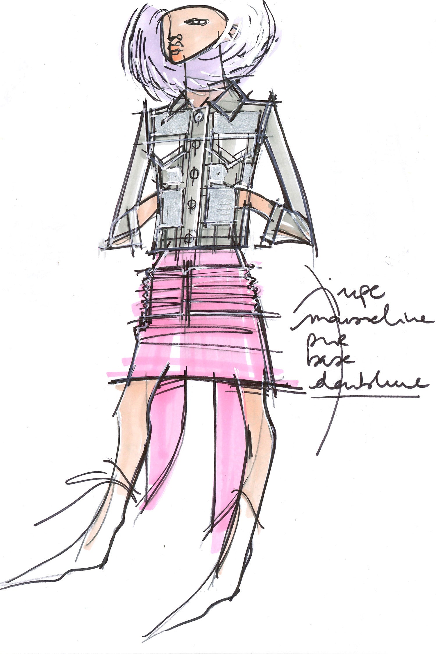 Patou - Drapierter Seidenrock mit schwarzer Stoffbahn. - Navy - Seide umarmt die Taille und schwebt dramatisch.  Marineblauer Rock aus Seidencrêpe. Drapierte Stoffbahn an der Taille, die hinten locker fällt. Reißverschluss hinten. Gefüttert.