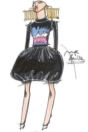 Gonna a palloncino in faille