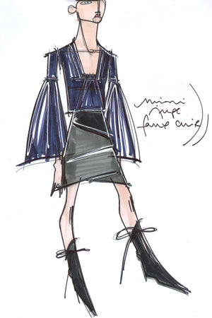 Seidenbluse mit Bischofsärmeln