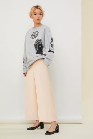 Wool and cashmere straight leg trousers