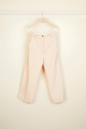 Wool and cashmere straight leg trousers