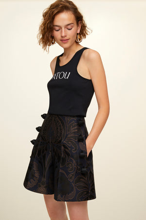 High-Waist-Shorts aus Schurwolle