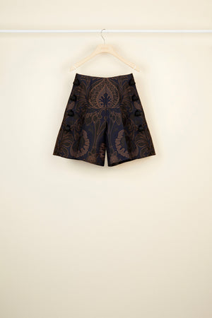 High-Waist-Shorts aus Schurwolle