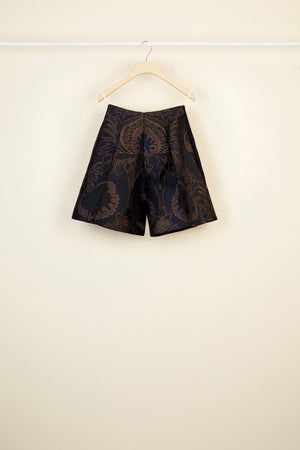 High-Waist-Shorts aus Schurwolle
