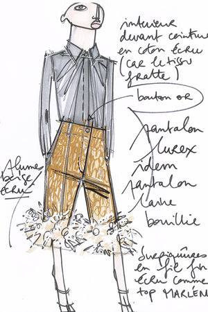 Iconic draped silk blouse