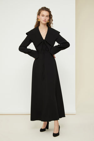 Oversized collar maxi dress