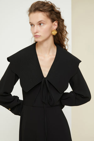 Oversized collar maxi dress