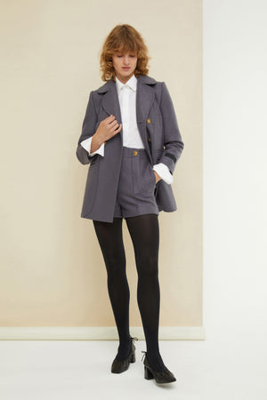 Longline double-breasted wool jacket