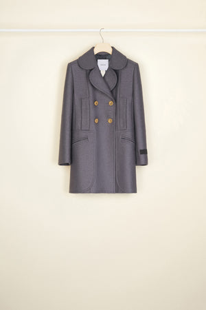 Longline double-breasted wool jacket