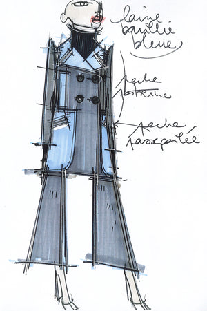 Longline double-breasted wool jacket