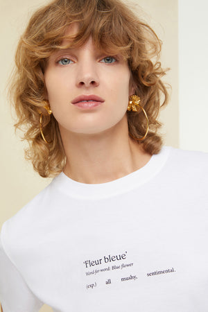 T-shirt Fleur bleue in cotone bio