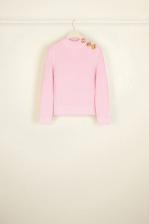 Pull breton en laine à boutons broche