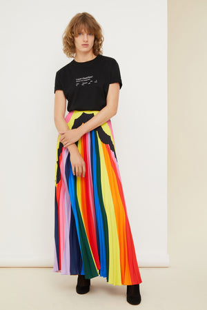 Psychedelic pleated maxi skirt