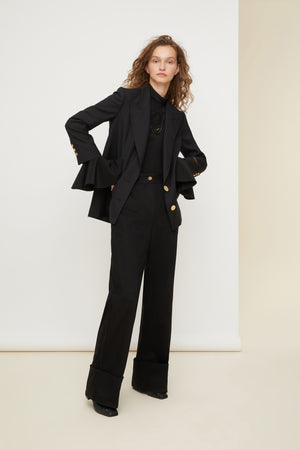 Embroidered silk top