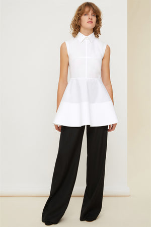 Sleeveless cotton peplum top