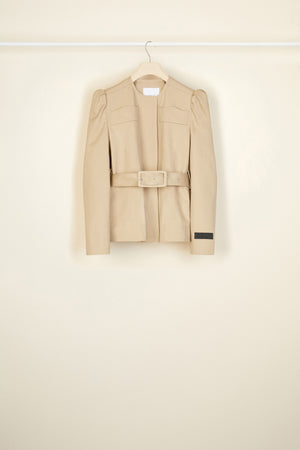 Cropped gabardine jacket in organic cotton