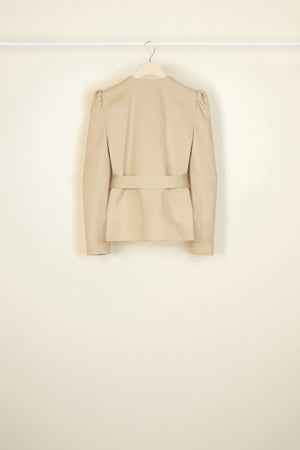 Cropped gabardine jacket in organic cotton