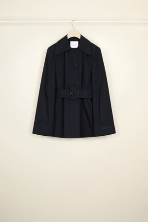 Belted jacket in organic cotton