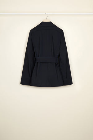 Belted jacket in organic cotton