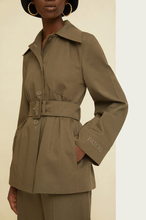 Veste ceinturée en coton bio