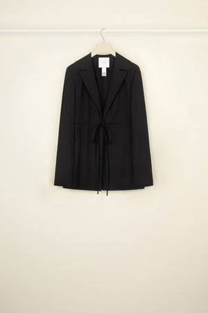 Drawstring wool jacket