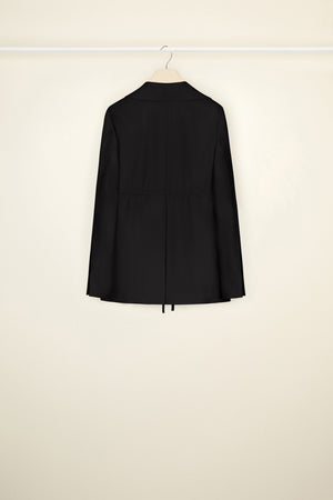 Drawstring wool jacket