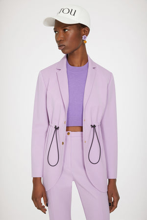 Drawstring jacket in virgin wool